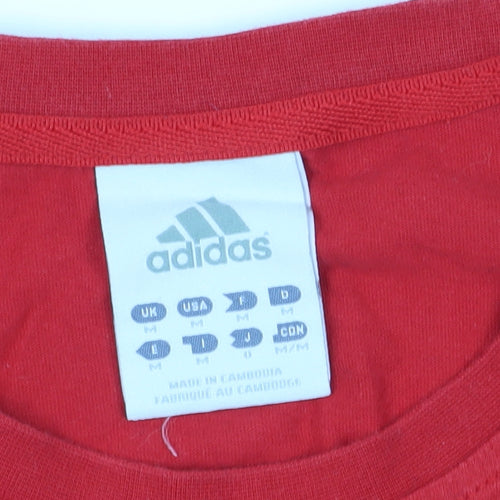 Adidas Men's Red Sports Graphic Print T-Shirt M