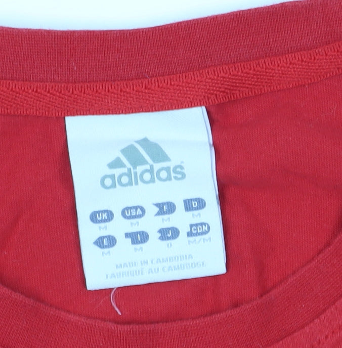 Adidas Men's Red Sports Graphic Print T-Shirt M