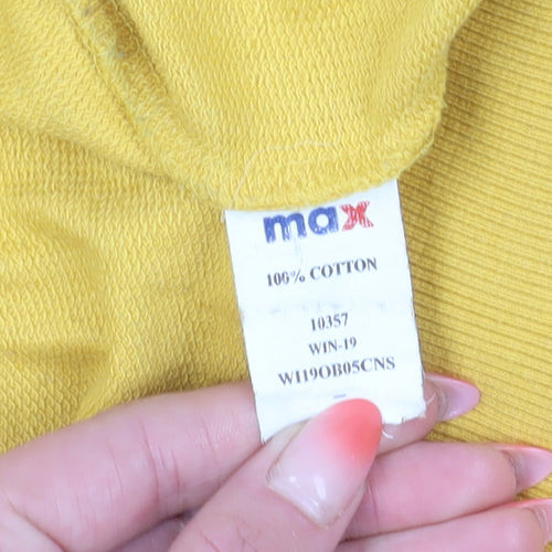 Max Men's Yellow Graphic Pullover Sweatshirt, Size S