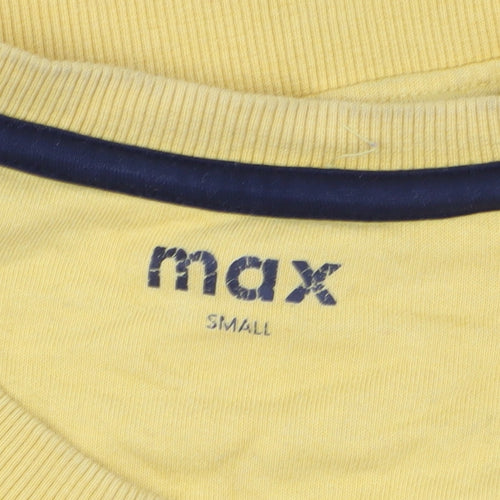 Max Men's Yellow Graphic Pullover Sweatshirt, Size S