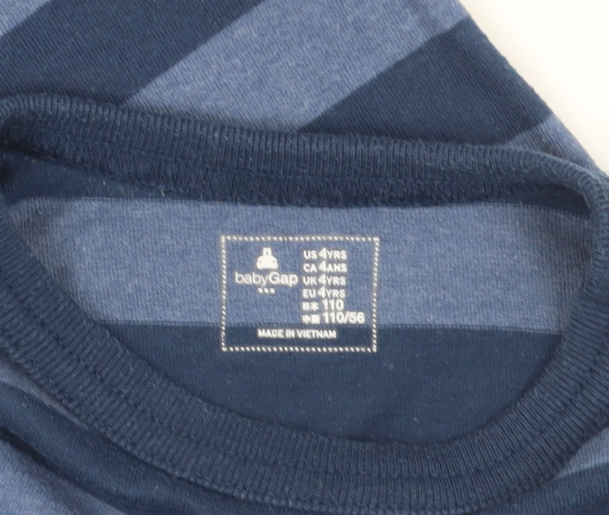GAP Boys Blue Striped T-Shirt Size 4 Years