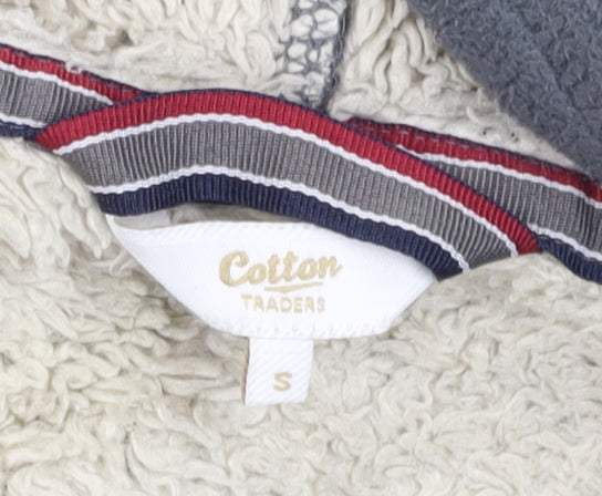 Cotton Traders Mens Grey Hooded Fleece Jacket S