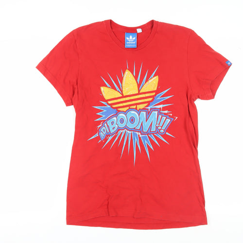 Adidas Women's Red Graphic T-Shirt, Size M, Casual Wear