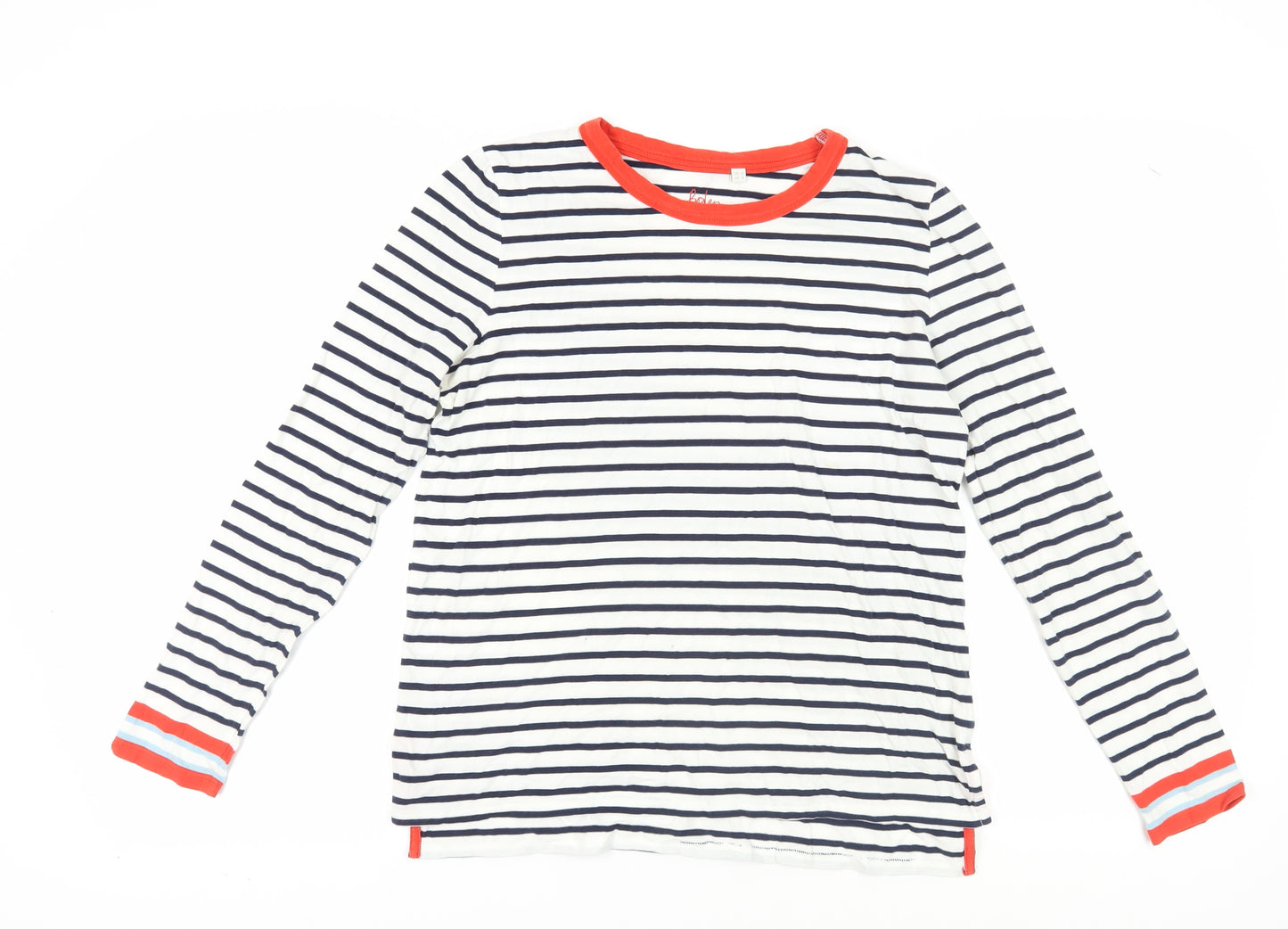 Boden Women's Multicoloured Striped T-Shirt, Size 12