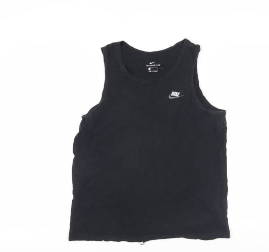 Nike Men's Black Sleeveless Cotton Tee - Medium