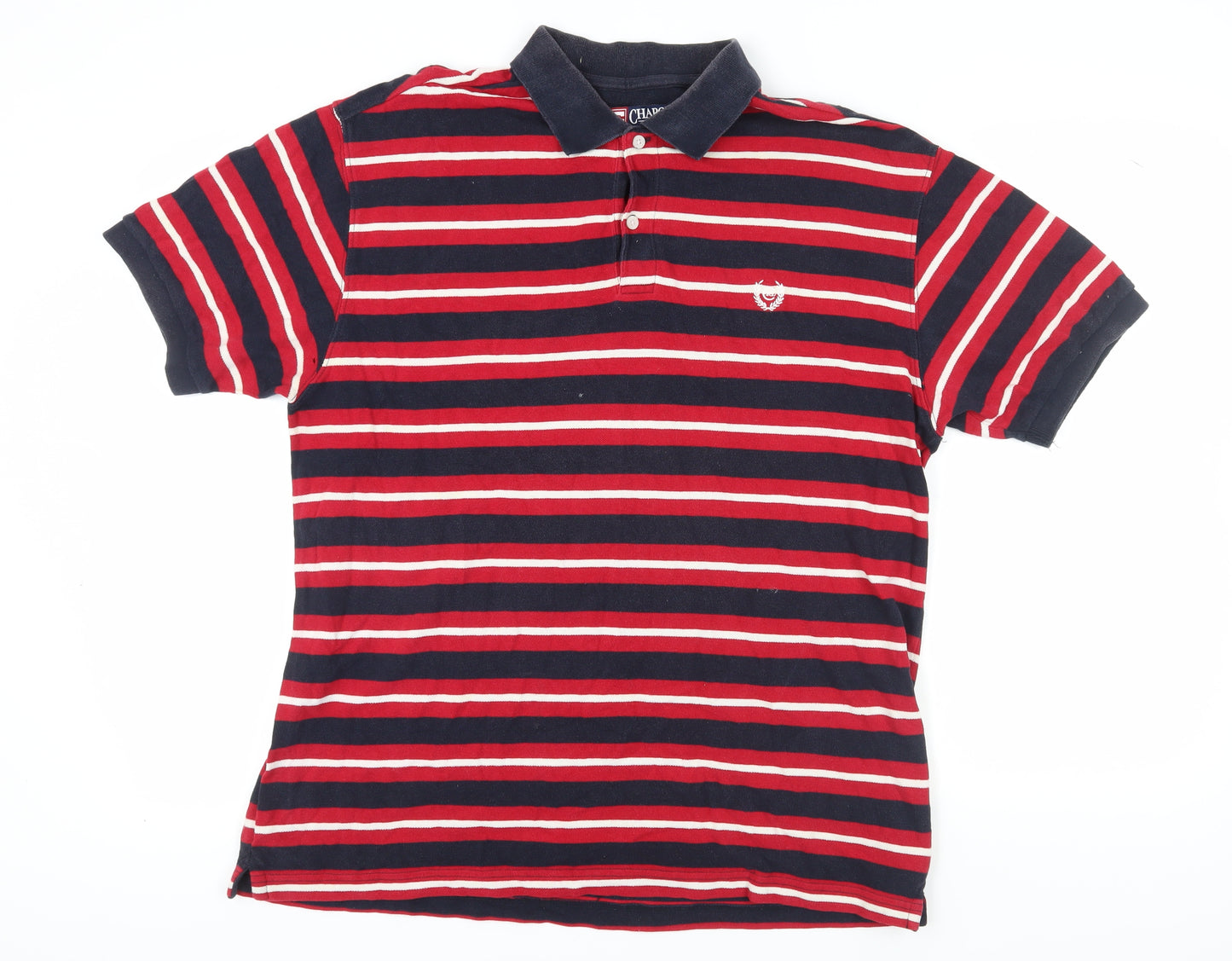Chaps Ralph Lauren Men's Red Striped Polo L