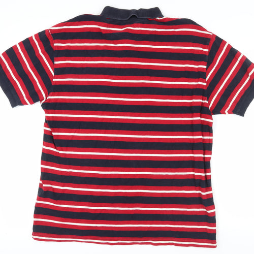 Chaps Ralph Lauren Men's Red Striped Polo L