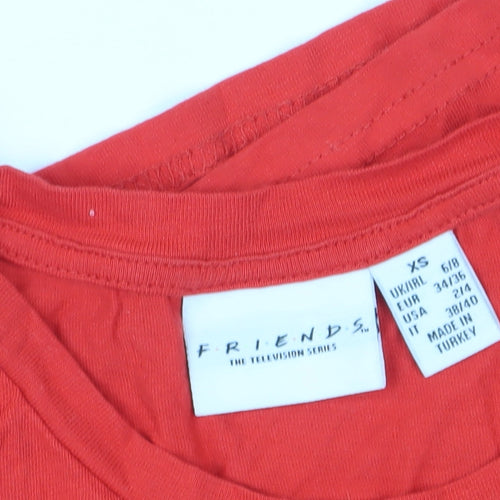Friends Unisex Red XS T-Shirt Crew Neck Casual