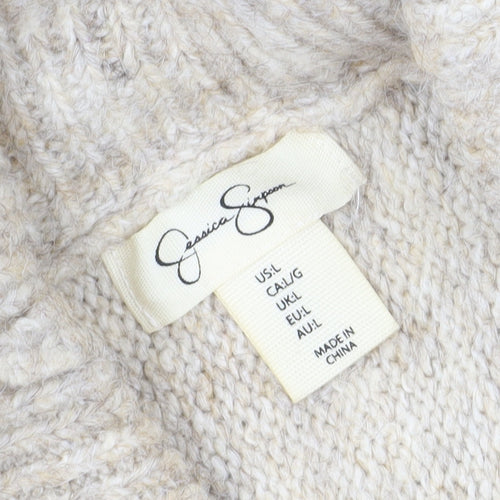 Jessica Simpson Women's Beige Roll Neck Jumper L