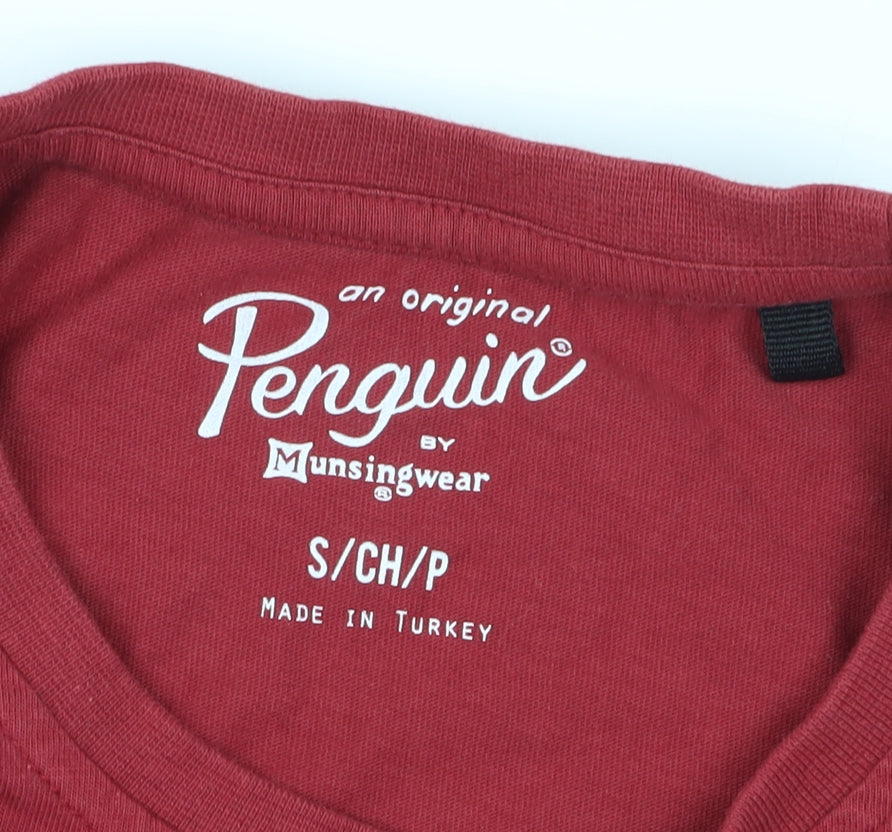 Penguin Men's Red Graphic Short Sleeve T-Shirt S