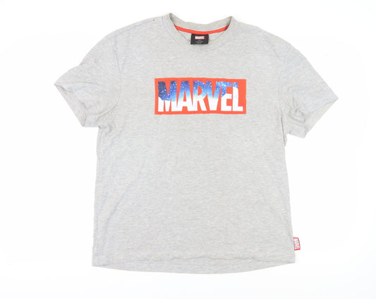 Marvel Men's Grey Graphic Print T-Shirt M