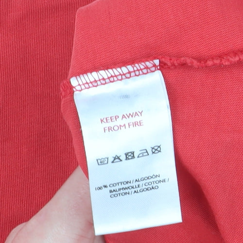 Urban Outfitters Women's Red Cropped T-Shirt - Size M, Cosmos Print
