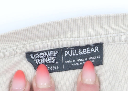 Pull & Bear Unisex Beige Looney Tunes T-Shirt M