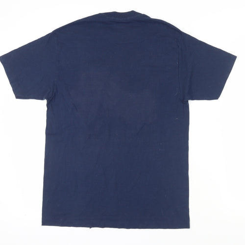 Trench Men's Blue Sports T-Shirt L - Vintage Graphic Print