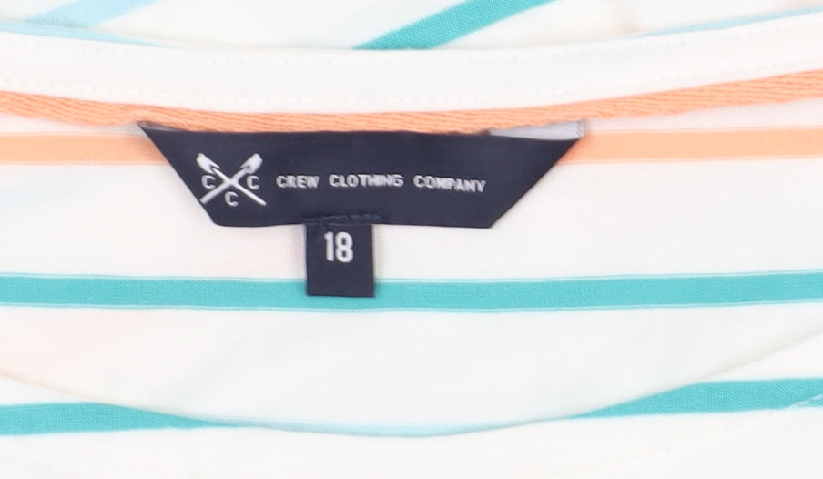 Crew Clothing Women's Striped T-Shirt Multicoloured Size 18