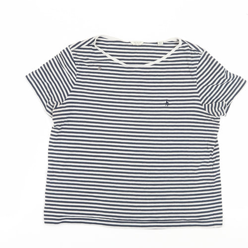 Jack Wills Women's Black-White Striped T-Shirt, Size 6