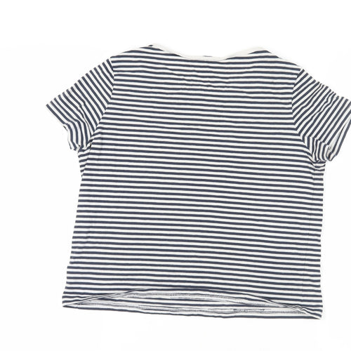 Jack Wills Women's Black-White Striped T-Shirt, Size 6