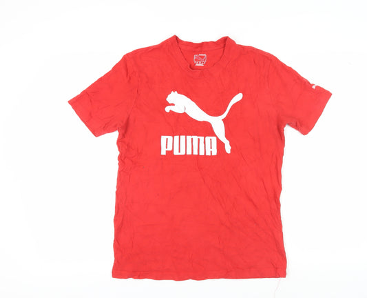 Puma Men's Red Short Sleeve Crew Neck T-Shirt, M