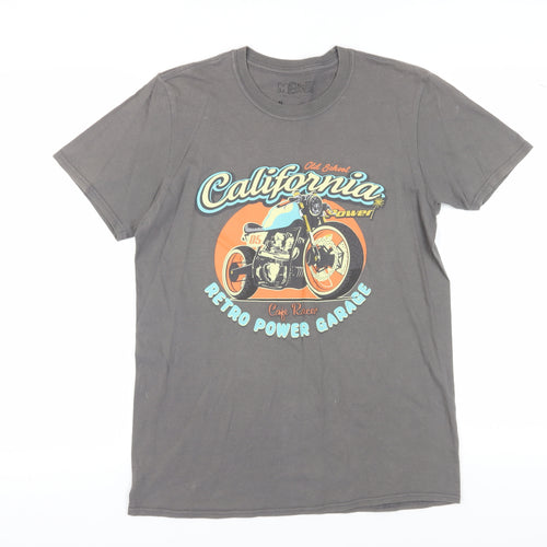 Merch Men's Grey Retro Motorcycle T-Shirt M