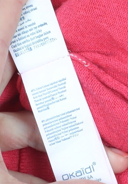 Okaidi Girls Pink Pullover Jumper, Size 8 Years - Happy Design