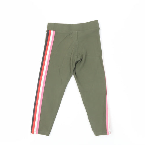 Marks and Spencer Girls Green Side Stripe Leggings 2-3 Years