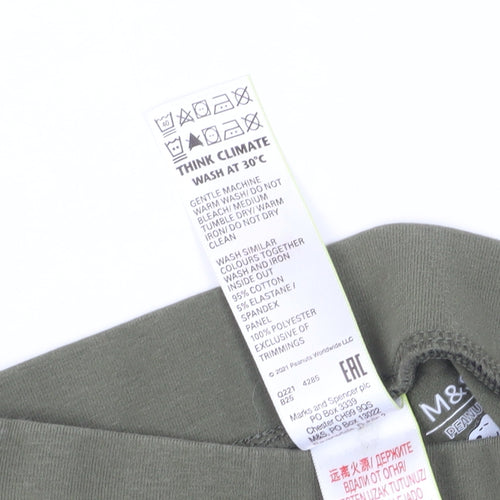 Marks and Spencer Girls Green Side Stripe Leggings 2-3 Years