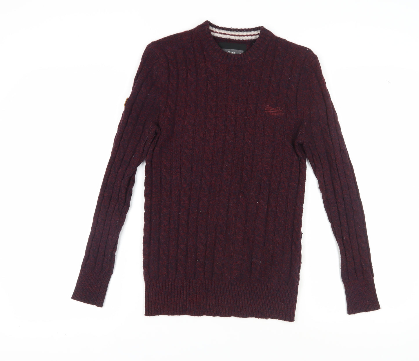 Superdry Red Cable-Knit Jumper, Unisex S, Classic Style