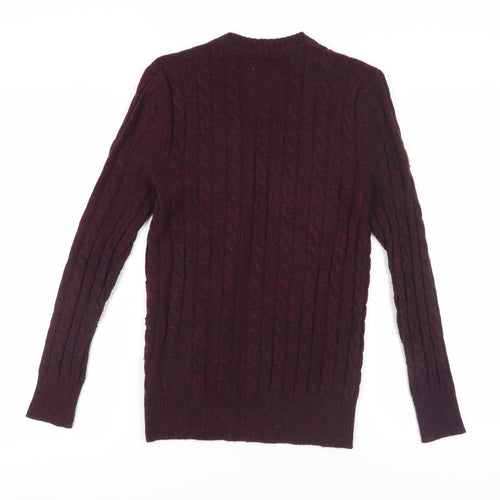 Superdry Red Cable-Knit Jumper, Unisex S, Classic Style