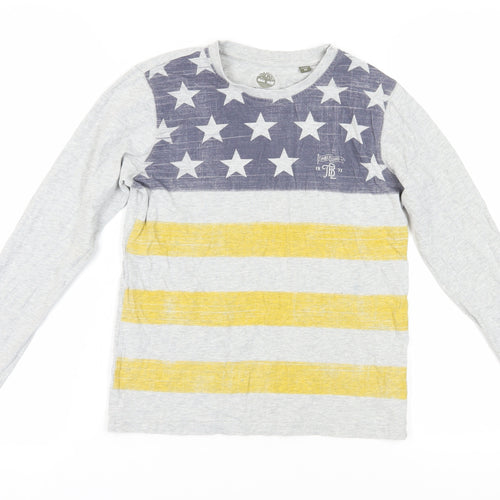 Timberland Boys Grey Graphic Print Long Sleeve T-Shirt 12 Years