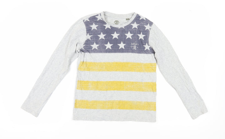 Timberland Boys Grey Graphic Print Long Sleeve T-Shirt 12 Years
