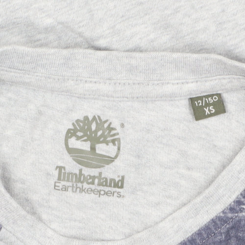 Timberland Boys Grey Graphic Print Long Sleeve T-Shirt 12 Years