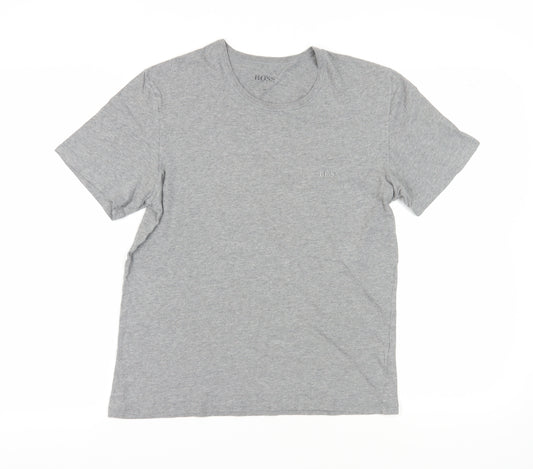 Hugo Boss Men's Grey Cotton T-Shirt Medium