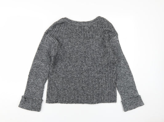 Pieces Women's Grey Wrap Jumper, Size S