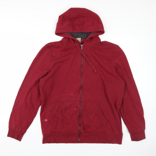 Defacto Men's Red Full Zip Hoodie 2XL Cotton Blend