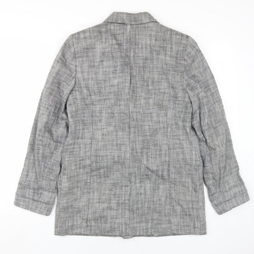 Topshop Women’s Grey Blazer, Size 10, Double-Breasted