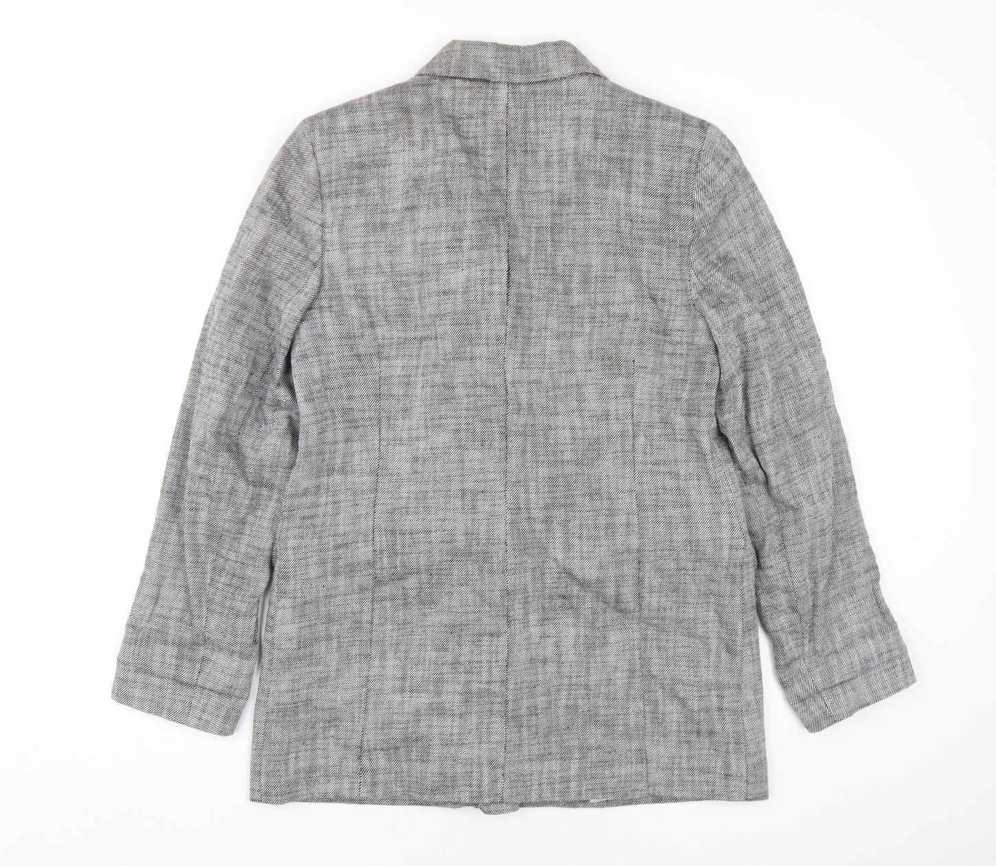 Topshop Women’s Grey Blazer, Size 10, Double-Breasted