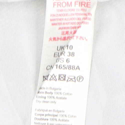 Topshop Women’s Grey Blazer, Size 10, Double-Breasted