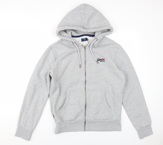 Superdry Men's Grey Full Zip Hoodie M Regular Fit