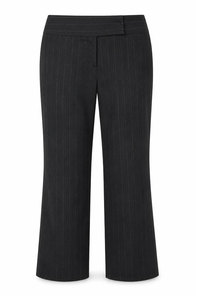 Internacionale Women's Black Striped Wide-Leg Trousers Size 16