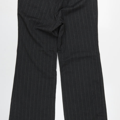 Internacionale Women's Black Striped Wide-Leg Trousers Size 16