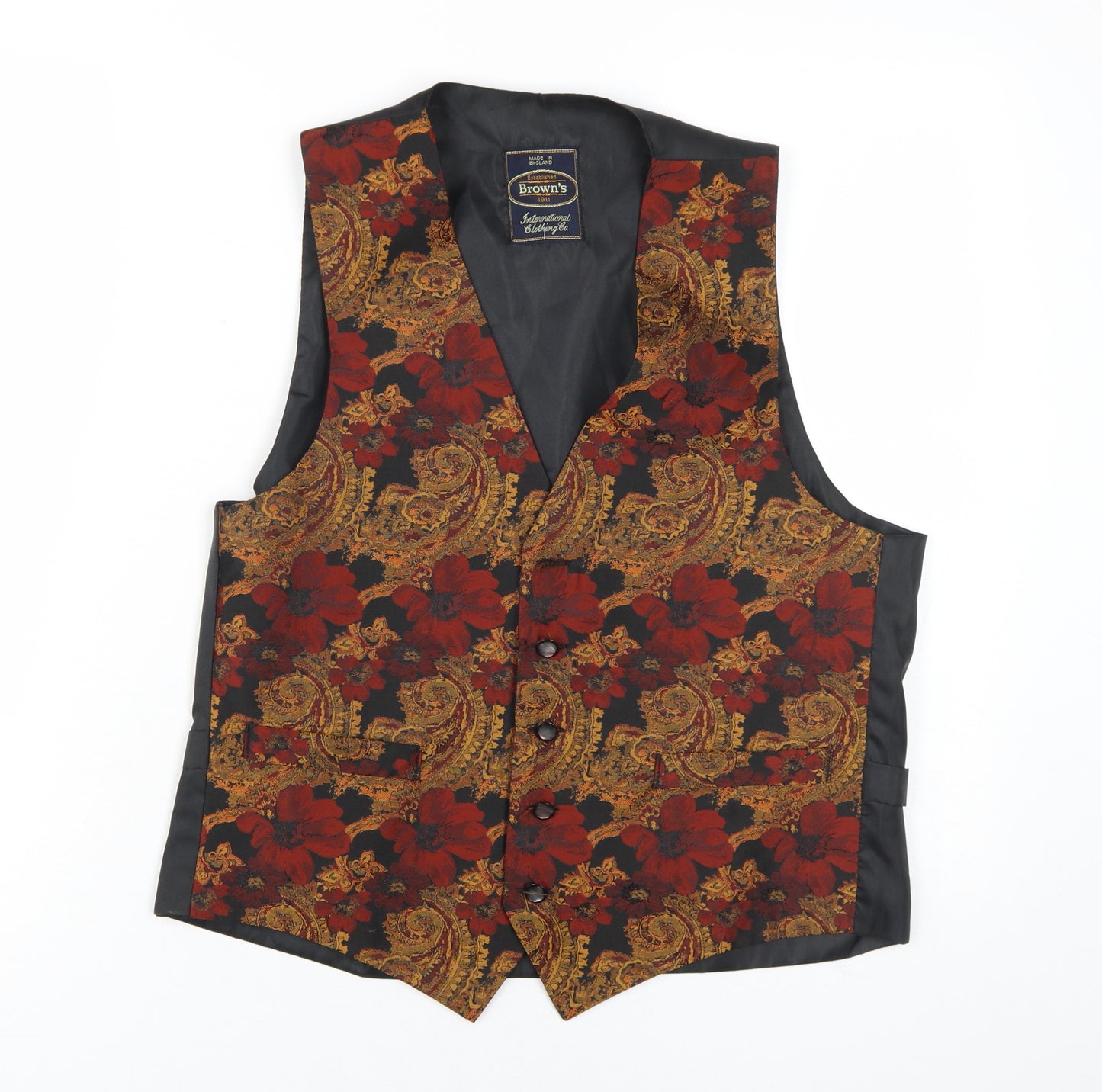 Brown's Men's Multicoloured Paisley Waistcoat M