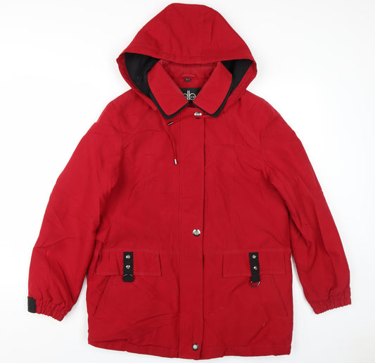 David Barry Women's Red Parka Jacket, Size 12, Hooded