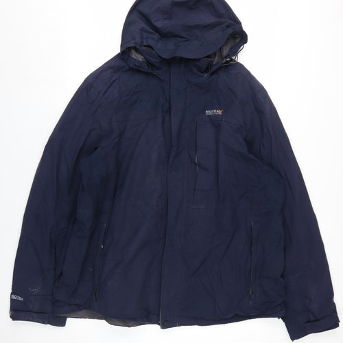 Regatta Men's Blue 4XL Rain Coat Hooded Waterproof Jacket