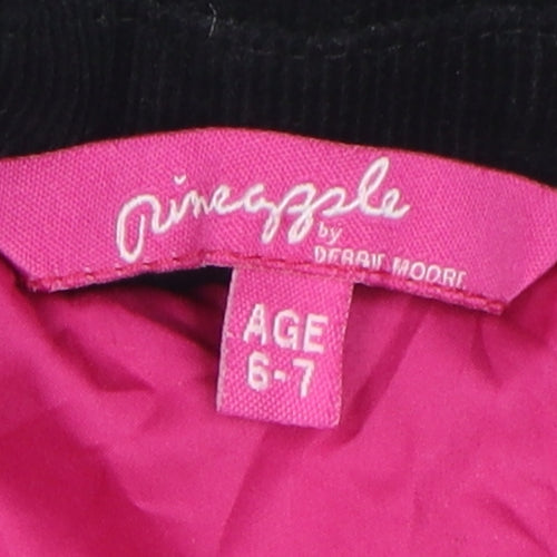 Pineapple Pink Girls Puffer Jacket Age 6-7 Quilted Sleeveless