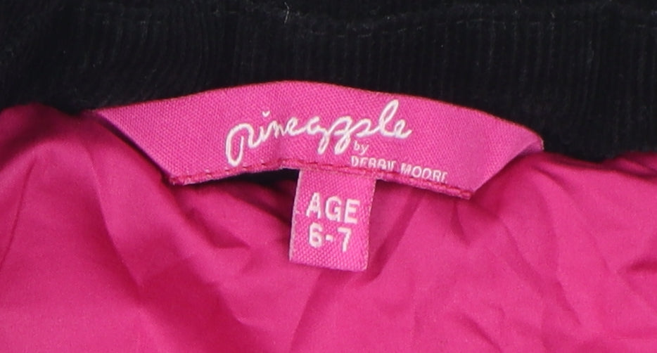 Pineapple Pink Girls Puffer Jacket Age 6-7 Quilted Sleeveless