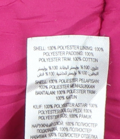 Pineapple Pink Girls Puffer Jacket Age 6-7 Quilted Sleeveless