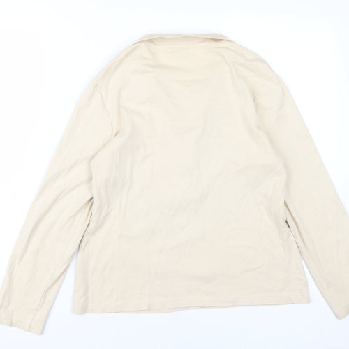 Cotton Traders Beige Women's Button-Up Polo Shirt Size 14