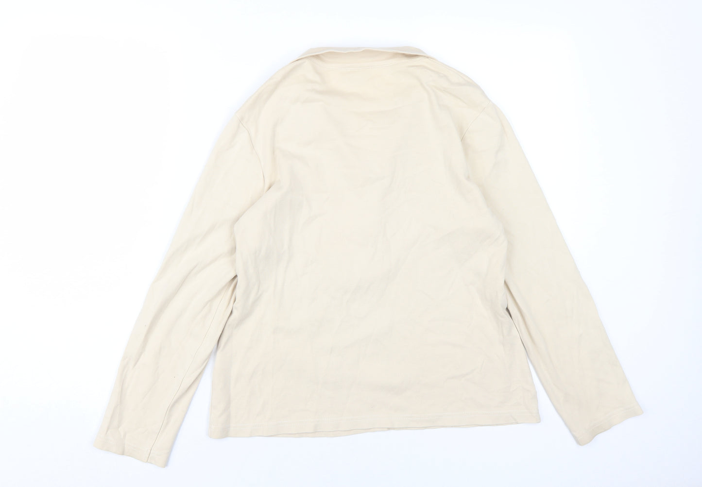 Cotton Traders Beige Women's Button-Up Polo Shirt Size 14