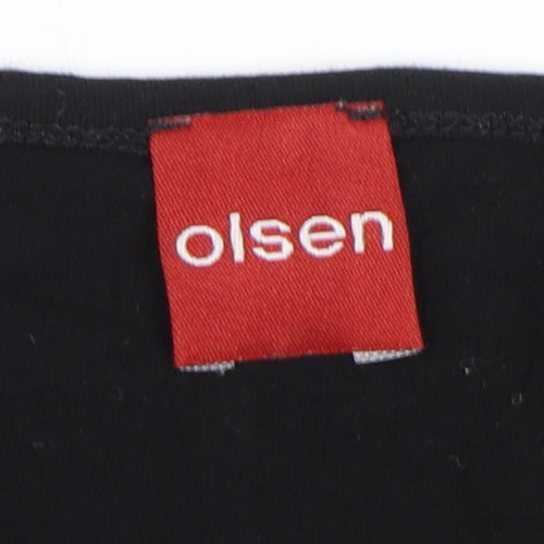 Olsen Women's Black V-Neck T-Shirt, Size 16