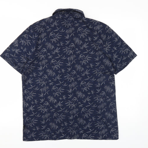 Burton Menswear Men's Blue Floral Shirt, Size M